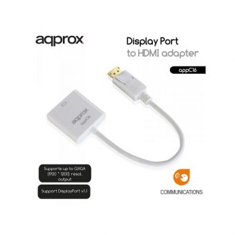 Approx Adapter Displayport 1.1 Male to HDMI Female White C16