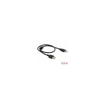 Delock Extension Cable USB-A 2.0 Male to USB-A 2.0 Female 0.5m Black 83401