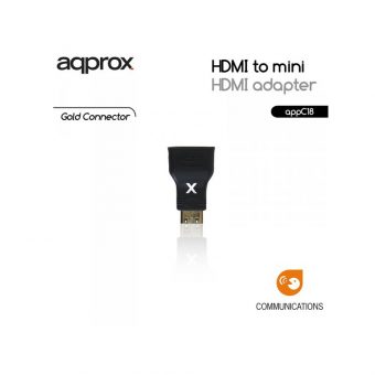 Approx Adapter Mini HDMI Male to HDMI Female Black C18