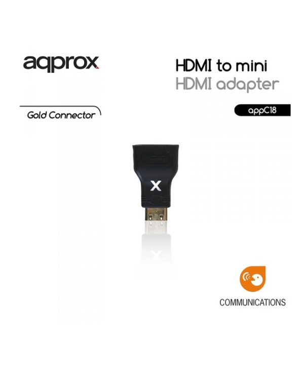 Approx Adapter Mini HDMI Male to HDMI Female Black C18