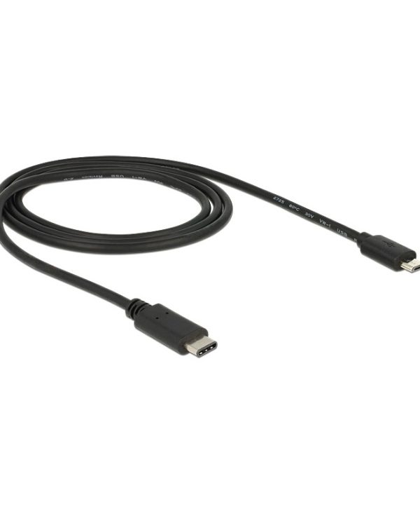 Delock Cable USB-C 2.0 Male to Micro USB-B 2.0 Male 1m Black 83602