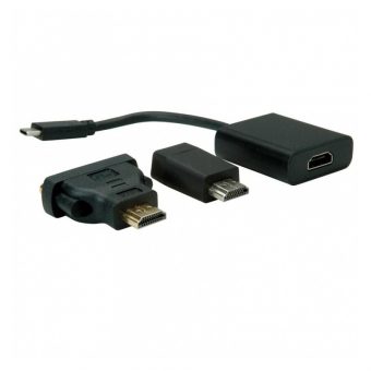 Value Adapter USB-C Male to VGA/DVI/HDMI Female Black 12.99.3229