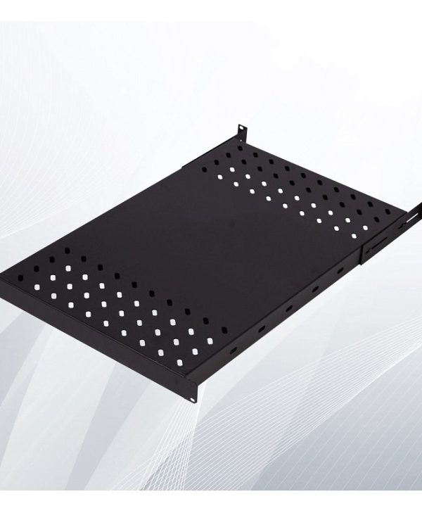 Elegant Shelf 0.5U 30-37cm up to 50Kg for Rack 60cm Black PABLRKSR60