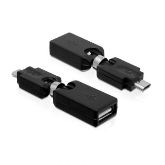 Delock Adapter Micro USB 2.0 Type-B to USB 2.0 Type-A Female Black 65366