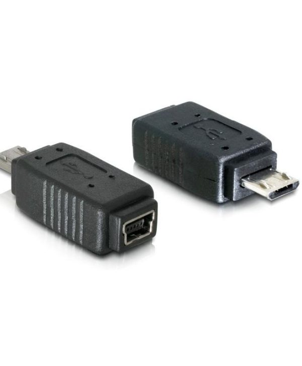 Delock Adapter Micro USB 2.0 Type-B to Mini USB 2.0 Female Black 65063