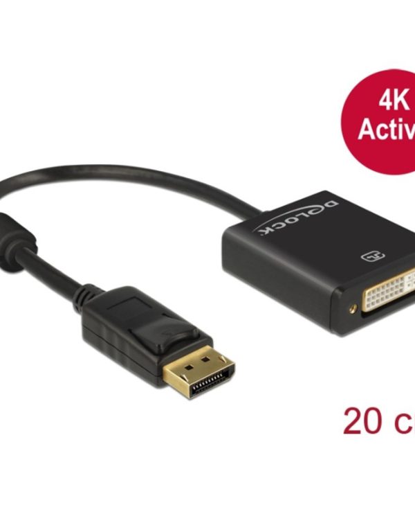 Delock Displayport 1.2 Male to DVI-D Female Black 62599