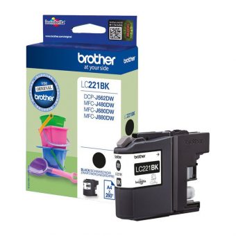 Brother Ink Cartridge Black 260 Pgs LC221BK