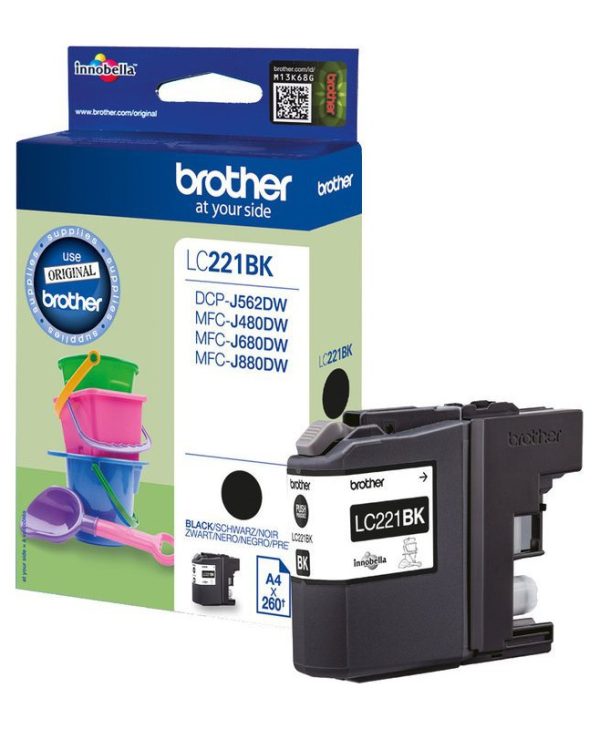 Brother Ink Cartridge Black 260 Pgs LC221BK