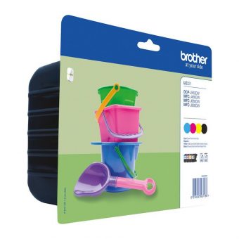 Brother Ink Cartridge Multipack Black/Cyan/Magenta/Yellow 260 Pgs LC221VALBP