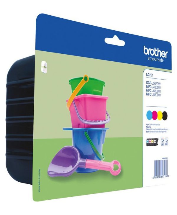 Brother Ink Cartridge Multipack Black/Cyan/Magenta/Yellow 260 Pgs LC221VALBP