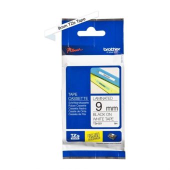 Brother Labelling Tape Cassette Black on White 9mmx8m TZe-221