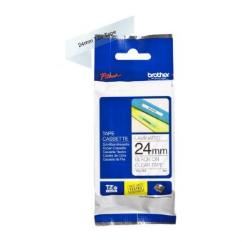 Brother Labelling Tape Cassette Black on Clear 24mmx8m TZe-151