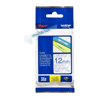 Brother Labelling Tape Cassette Blue on Clear 12mmx8m TZe-133
