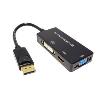 Value DisplayPort Male - VGA/DVI/HDMI Female Active Adapter 0.1m Black 12.99.3153 - Image 2