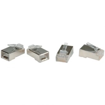 Roline RJ-45 STP Cat.6 Modular Plug for Stranded Wire Metal Shielding 10 Pcs 21.17.3061 - Image 2