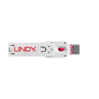 Lindy USB Port Blocker 1xKey + 4xBlocks Pink 40450 - Image 2
