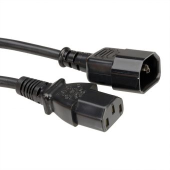 Roline Power Cable Extension IEC320 C14 Male - IEC320 C13 Female 0.5m Black 19.08.1505 - Image 2