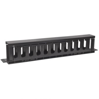 Intellinet 19" Rackmount 1U Cable Management Panel with Covers Black 714679 - Image 2