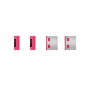 Lindy USB Port Blocker 1xKey + 4xBlocks Pink 40450 - Image 3