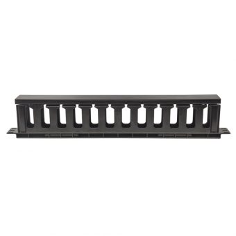 Intellinet 19" Rackmount 1U Cable Management Panel with Covers Black 714679 - Image 3