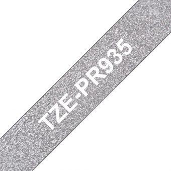 Brother Labelling Tape Cassette White on Premium Silver 12mmx8m TZe-PR935 - Image 3