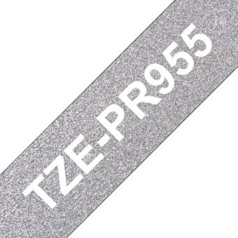 Brother Labelling Tape Cassette White on Premium Silver 24mmx8m TZe-PR955 - Image 3