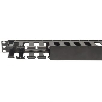 Intellinet 19" Rackmount 1U Cable Management Panel with Covers Black 714679 - Image 4