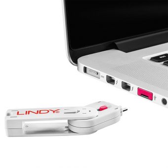 Lindy USB Port Blocker 1xKey + 4xBlocks Pink 40450 - Image 5