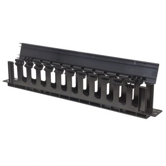 Intellinet 19" Rackmount 1U Cable Management Panel with Covers Black 714679 - Image 5