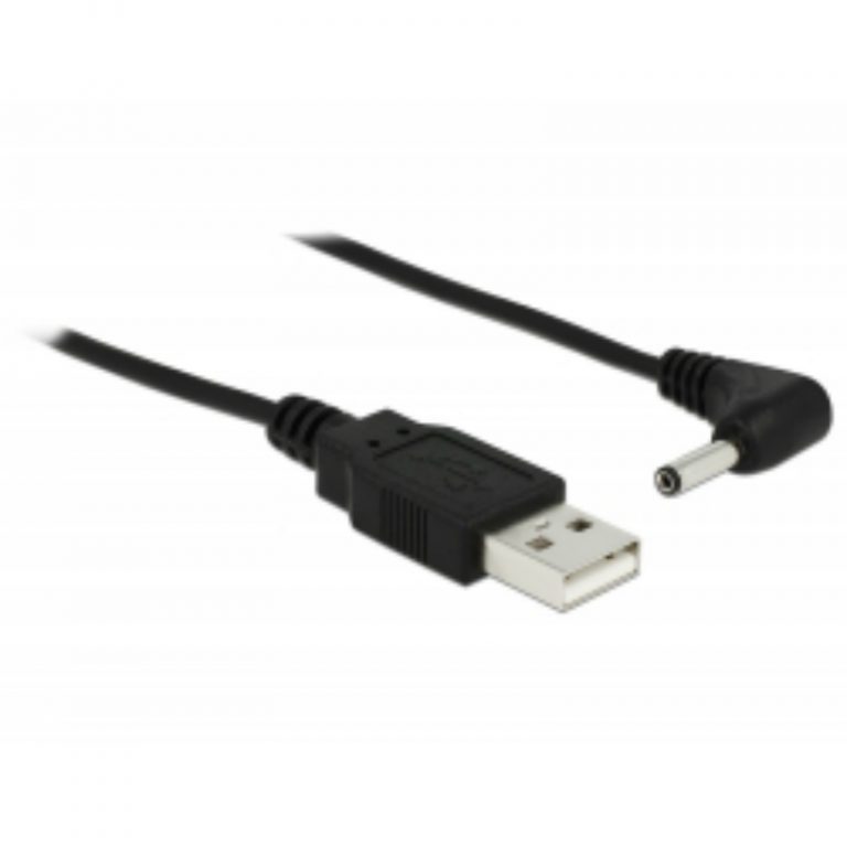 DeLock Cable Power USB Type-A Male – DC 3.5 x 1.35mm Male 90° 1.5m 83577