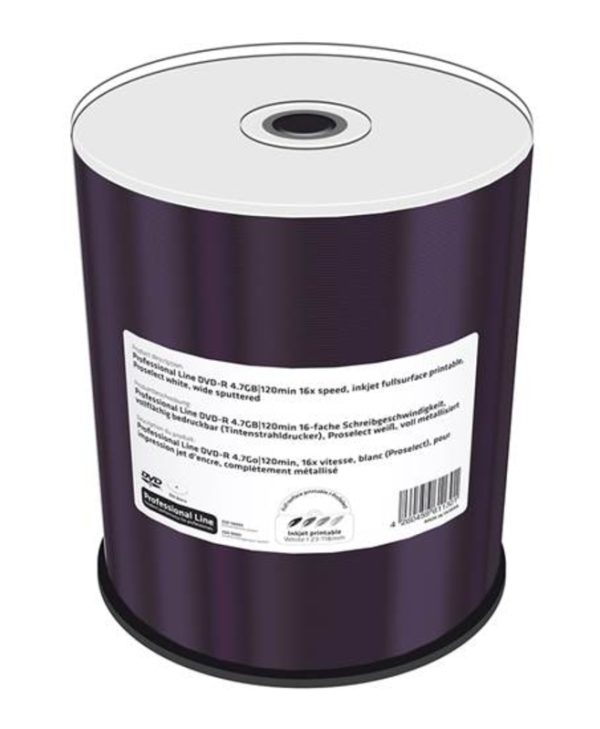 MediaRange Professional Line DVD-R Printable 4.7GB 16x 100 Pack Cake MRPL601-C