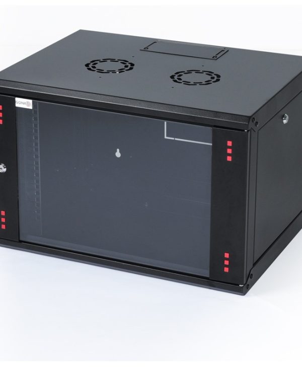 Elegant 16U 19" Wall Mount Rack Cabinet Black 45cm ELGW-16U6045-BL