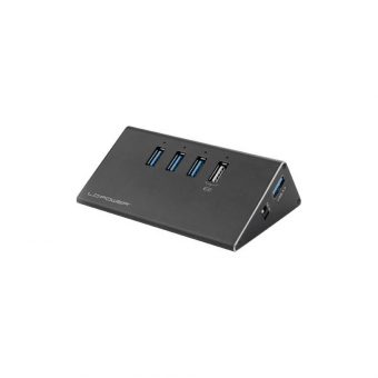 LC-Power USB 3.0 3+1 Charging Port Hub Black LC-HUB-ALU-2B-4