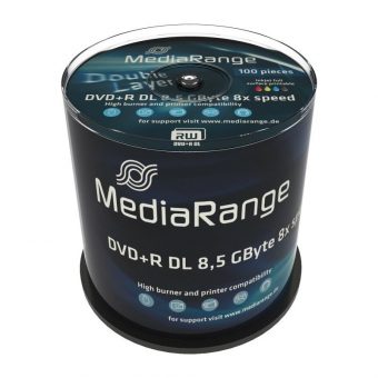 MediaRange DVD+R Double Layer Printable 8.5GB 8x 100 Pack Cake MR471