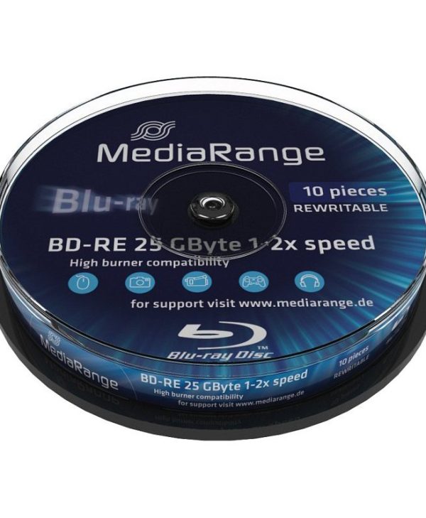 MediaRange BD-RE Rewritable 25GB 2x 10 Pack Cake MR501