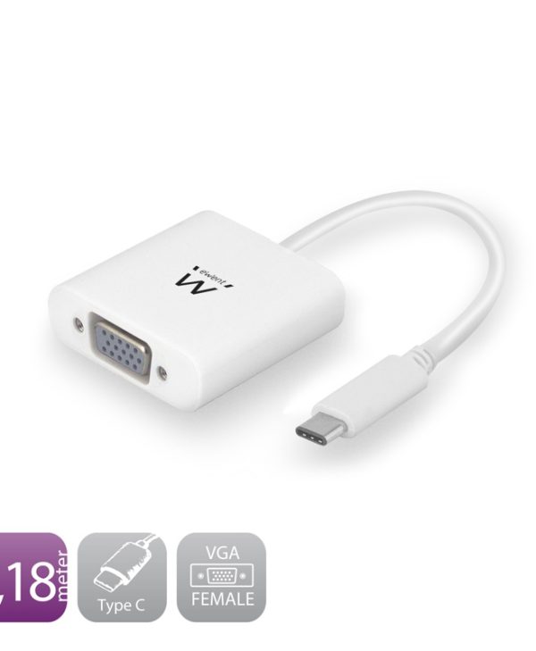 Intronics Adapter USB-C Male To VGA Female EW9821