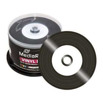MediaRange Vinyl CD-R Black Printable 700MB 52x 50 Pack Cake MR226