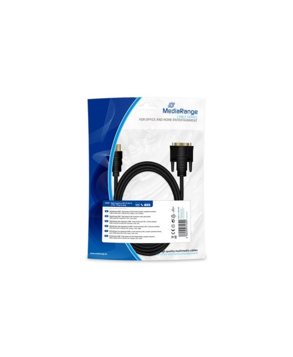 MediaRange Cable HDMI Male - DVI-D Male Gold Plated 2m Black MRCS185