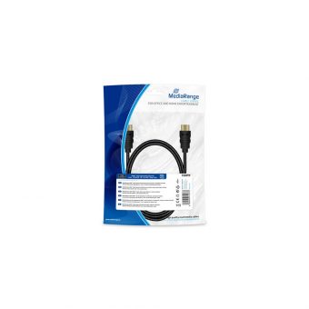 MediaRange Cable HDMI Male - HDMI Male with Ethernet 18Gbit/s Cotton Gold Plated 1m Black MRCS195
