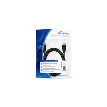 MediaRange Cable HDMI Male - HDMI Male with Ethernet 18Gbit/s Cotton Gold Plated 3m Black MRCS198