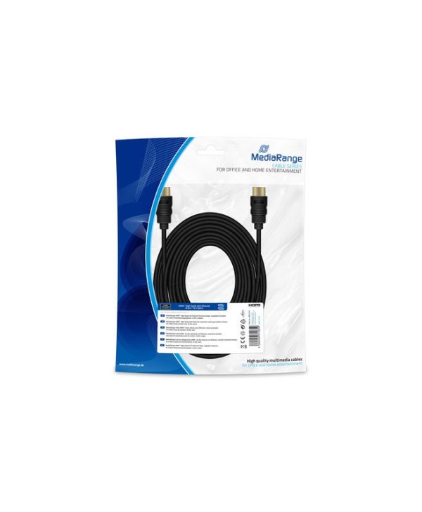 MediaRange Cable HDMI Male - HDMI Male with Ethernet 10.2Gbit/s Gold Plated 10m Black MRCS212