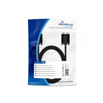 MediaRange Monitor Cable VGA Male - VGA Male with Ferrite Cores 1.8m Black MRCS105