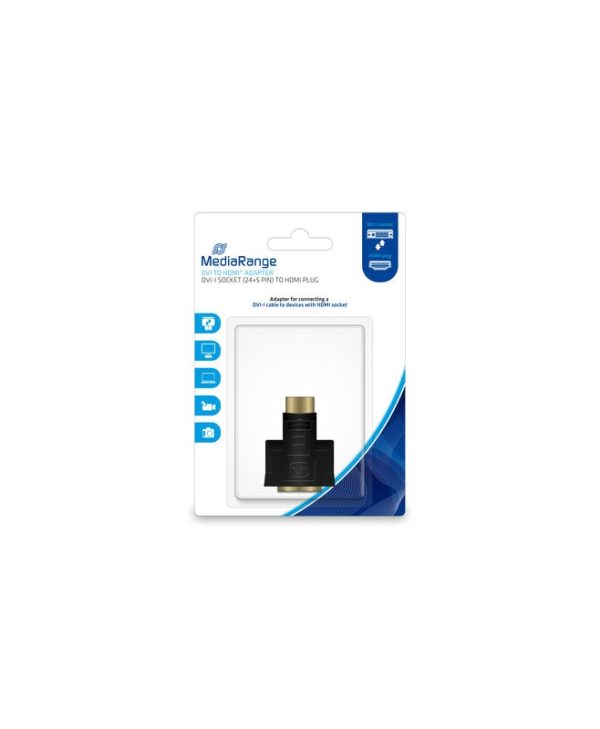 MediaRange Adapter DVI-I Female - HDMI Male Gold Plated Black MRCS171