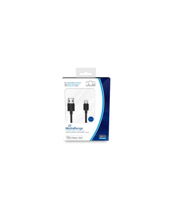 MediaRange Charge & Sync Cable USB 2.0 Male - Apple Lightning Male 3m Black MRCS180