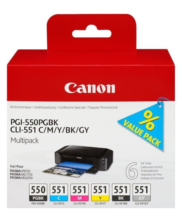 Canon PGI-550PGBK/CLI-551 Ink Multi Pack Black/Color 6496B005