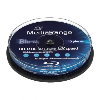 MediaRange BD-R Dual Layer 50GB 6x 10 Pack Cake MR507