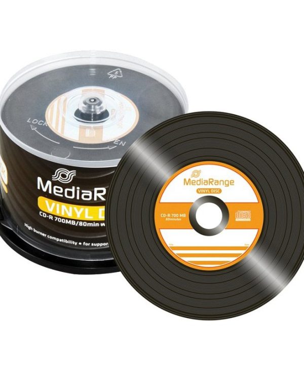 MediaRange Vinyl CD-R 700MB 52x 50 Pack Cake MR225