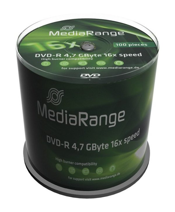 MediaRange DVD-R 4.7GB 16x 100 Pack Cake MR442