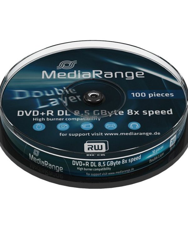 MediaRange DVD+R Double Layer 8.5GB 8x 10 Pack Cake MR466