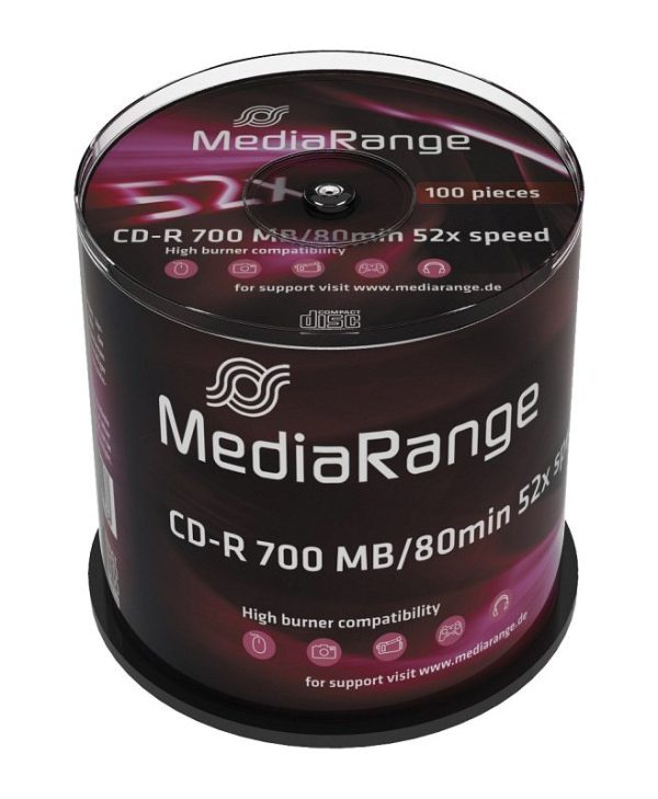 MediaRange CD-R 700MB 52x 100 Pack Cake MR204